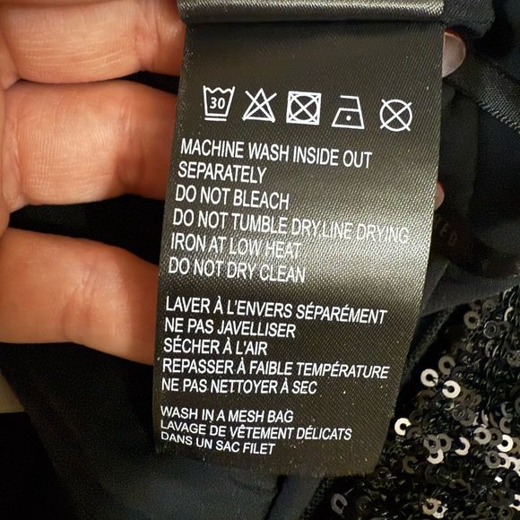 Farm Rio Black Sequin Straight Leg Pants -‎ L | Sparkle Chic Classy Night Out - Picture 11 of 13